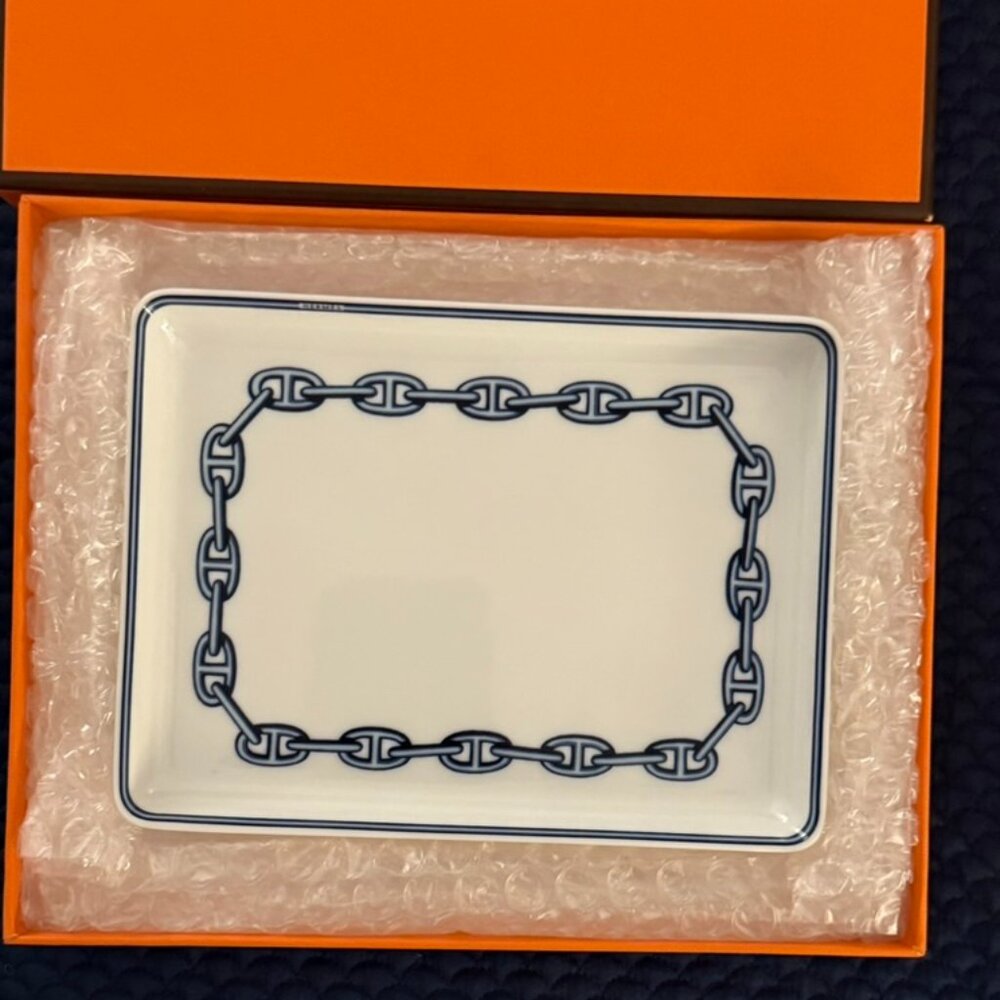 SOLD - HERMES CHAINE D'ANCRE PARIS Porcelain Chge Tray Sushi Plate - SOLD